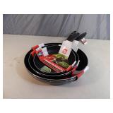 3 New Aluminum Non Stick Fry Pans