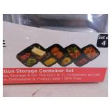 New 4 Pc Sectioned Storage Container Set