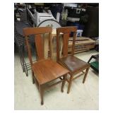 TWO VINTAGE WOOD CHAIRS TWO VINTAGE WOOD CHAIRS