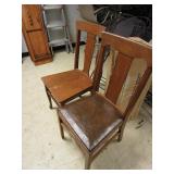 TWO VINTAGE WOOD CHAIRS TWO VINTAGE WOOD CHAIRS