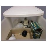 ASSORTED LIGHT BULBS AND PLASTIC CABINET ASSORTED LIGHT BULBS AND PLASTIC CABINET