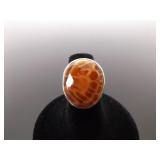 .925 Sterling Silver Agate Ring Size 6