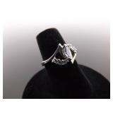 .925 Sterling Silver Faceted Topaz Ring Size 6