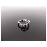 .925 Sterling Silver Faceted Topaz Ring Size 6