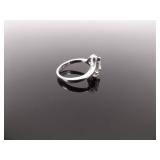 .925 Sterling Silver Faceted Topaz Ring Size 6