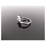 .925 Sterling Silver Faceted Topaz Ring Size 6