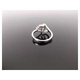 .925 Sterling Silver Faceted Topaz Ring Size 6