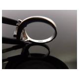 .925 Sterling Silver Faceted Topaz Ring Size 6