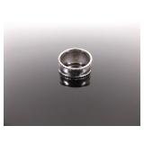 .925 Sterling Silver Inlayed Lapis Ring Size 6
