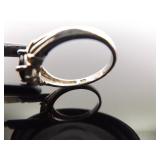 .925 Sterling Silver Faceted Sapphire Ring Size 8