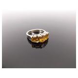 .925 Sterling Silver Ring Citrine Crystal Size 5.75