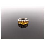 .925 Sterling Silver Ring Citrine Crystal Size 5.75