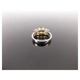 .925 Sterling Silver Ring Citrine Crystal Size 5.75
