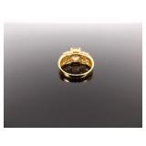 .925 Sterling Silver Citrine Crystal Ring Size 8.5