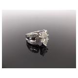 .925 Sterling Silver Crystal Marquis Ring Size 6