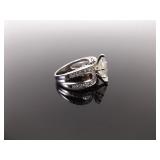 .925 Sterling Silver Crystal Marquis Ring Size 6