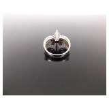 .925 Sterling Silver Crystal Marquis Ring Size 6
