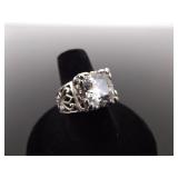 .925 Sterling Silver SILPADA Crystal Cocktail Ring Size 8