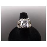 .925 Sterling Silver SILPADA Crystal Cocktail Ring Size 8