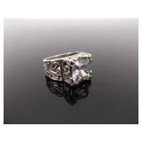 .925 Sterling Silver SILPADA Crystal Cocktail Ring Size 8