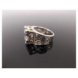 .925 Sterling Silver SILPADA Crystal Cocktail Ring Size 8