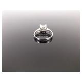 .925 Sterling Silver Crystal Solitaire Ring Size 7