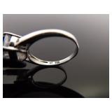 .925 Sterling Silver Crystal Solitaire Ring Size 7