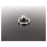 .925 Sterling Silver Crystal Solitaire Ring Size 6