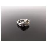 .925 Sterling Silver Infinity Knot Crystal Ring Size 5