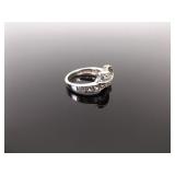 .925 Sterling Silver Infinity Knot Crystal Ring Size 5