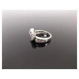 .925 Sterling Silver Infinity Knot Crystal Ring Size 5
