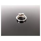 .925 Sterling Silver Infinity Knot Crystal Ring Size 5
