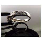 .925 Sterling Silver Infinity Knot Crystal Ring Size 5