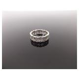 .925 Sterling Silver Art Nouveau Crystal Ring Size 6