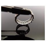 .925 Sterling Silver Art Nouveau Crystal Ring Size 6