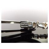 .925 Sterling Silver Multi Color Crystal Tennis Bracelet