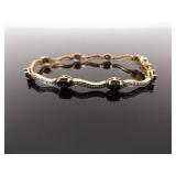 .925 Sterling Silver Sapphire Crystal Vermeil Tennis Bracelet
