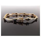 .925 Sterling Silver Sapphire Crystal Vermeil Tennis Bracelet
