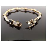 .925 Sterling Silver Sapphire Crystal Vermeil Tennis Bracelet