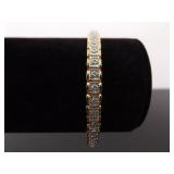 .925 Sterling Silver Diamond Accented Vermeil Tennis Bracelet