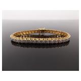 .925 Sterling Silver Diamond Accented Vermeil Tennis Bracelet