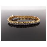 .925 Sterling Silver Diamond Accented Vermeil Tennis Bracelet