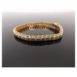 .925 Sterling Silver Diamond Accented Vermeil Tennis Bracelet