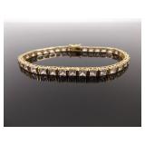 .925 Sterling Silver Crystal Vermeil Tennis Bracelet