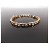 .925 Sterling Silver Crystal Vermeil Tennis Bracelet