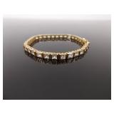 .925 Sterling Silver Crystal Vermeil Tennis Bracelet