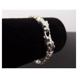 .925 Sterling Silver Panther / Leopard Head Clasp Bracelet