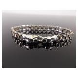 .925 Sterling Silver Panther / Leopard Head Clasp Bracelet