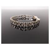 .925 Sterling Silver Panther / Leopard Head Clasp Bracelet