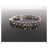 .925 Sterling Silver Panther / Leopard Head Clasp Bracelet